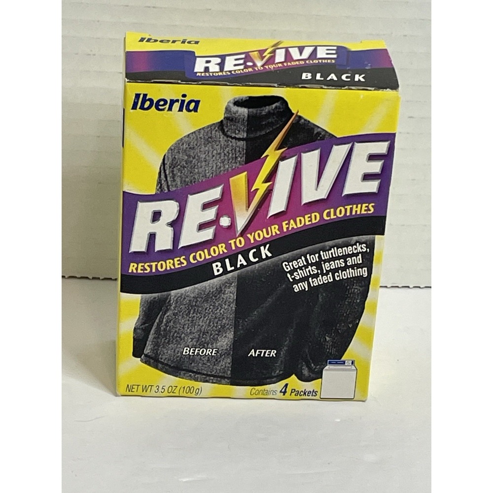 Iberia Revive Black Restore Color To Your Faded Clothes 4 Pack 3.5 Oz